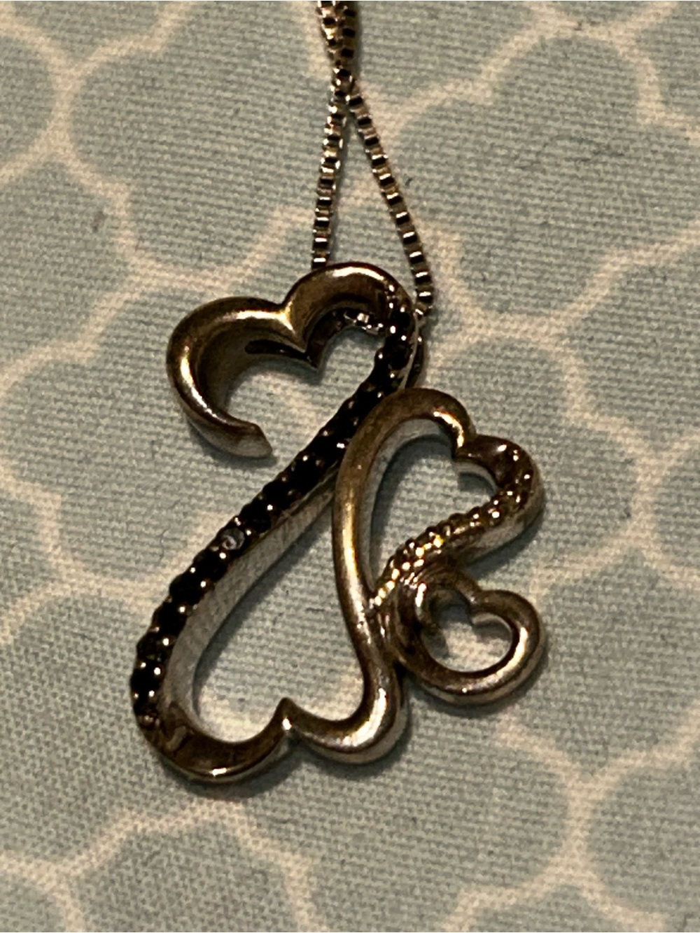 Double Heart Pendant Necklace in Silver-Tone - Women's Fashion Jewelry